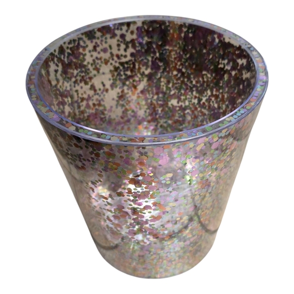 Ice Bucket With Tongs Glitter Enclosed In Clear Double Panel Open Faced Bucket - Picture 5 of 8